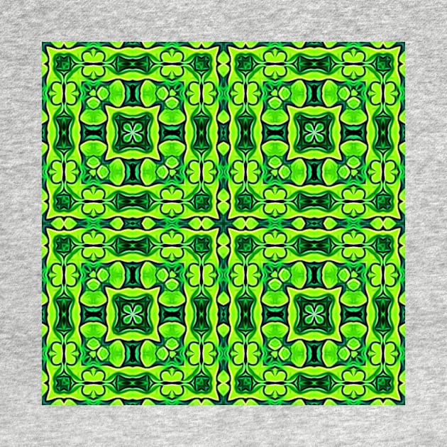 Pretty Green Leaves Lucky Clover Greenery Pattern 7 by BubbleMench